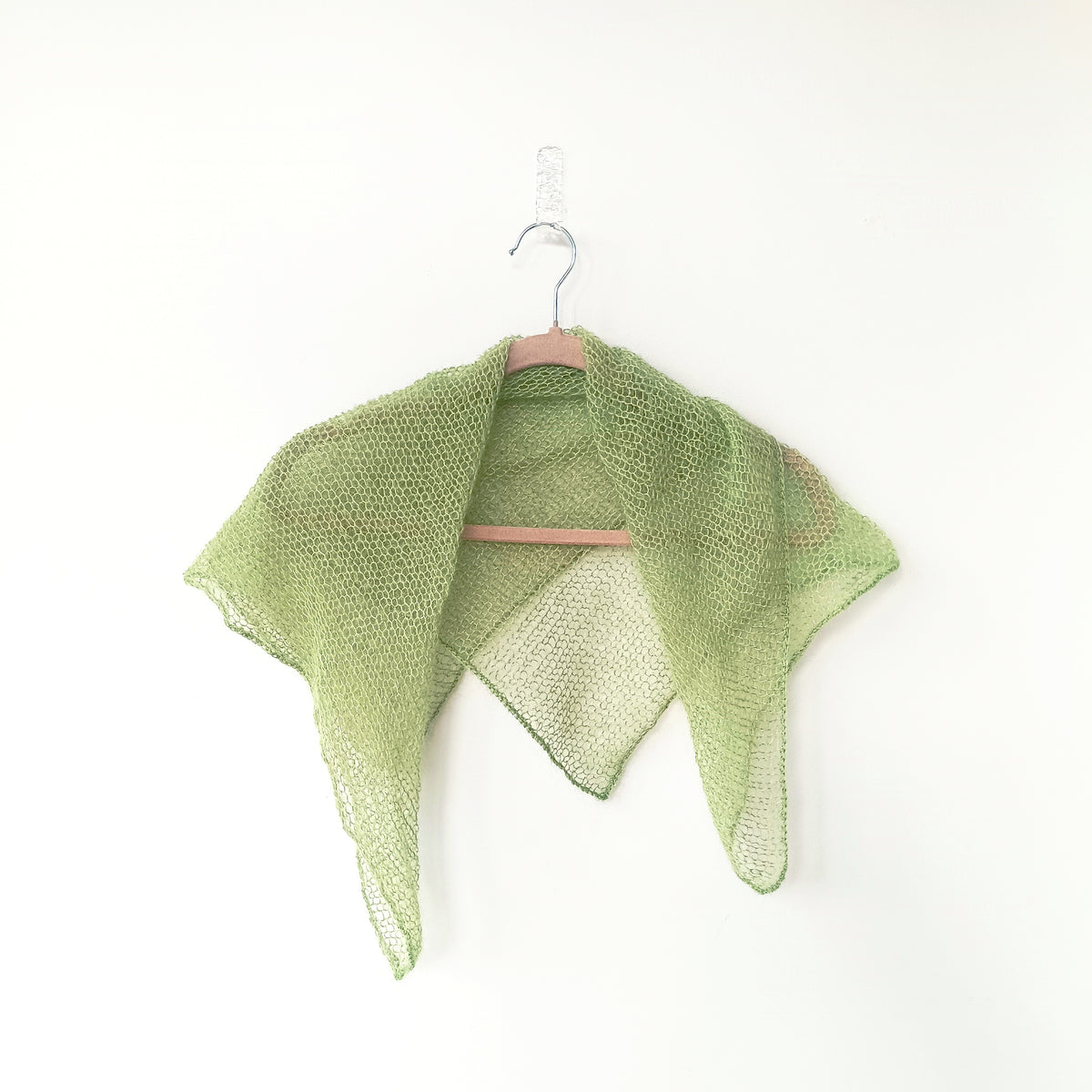 Mohair and Silk Open-Knit Square Bandana Scarf