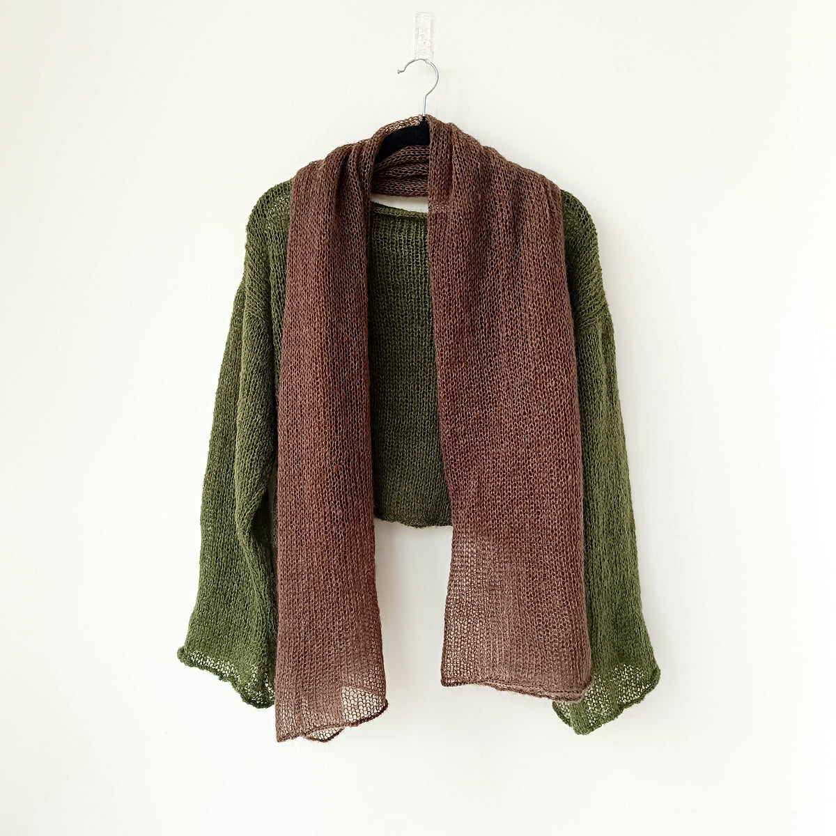 Dark Brown Mohair Silk Shawl: Lightweight Elegant Wrap