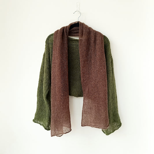 Dark Brown Mohair Silk Shawl: Lightweight Elegant Wrap