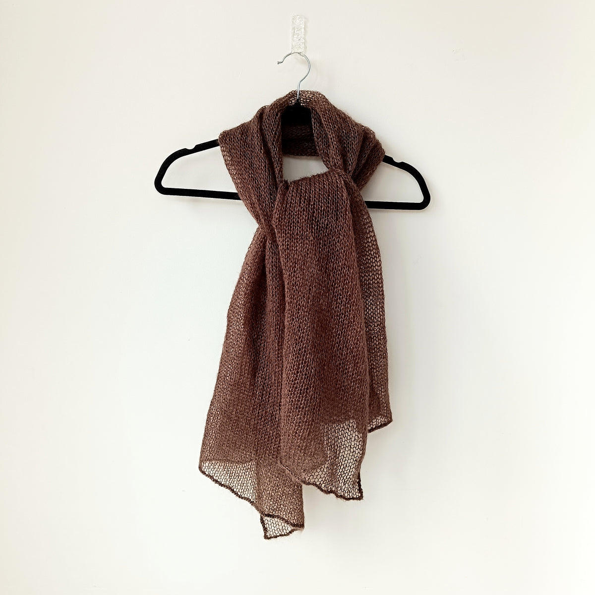 Dark Brown Mohair Silk Shawl: Lightweight Elegant Wrap