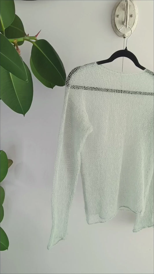 Mohair and Silk Sweater: Lightweight Sheer Knit Top