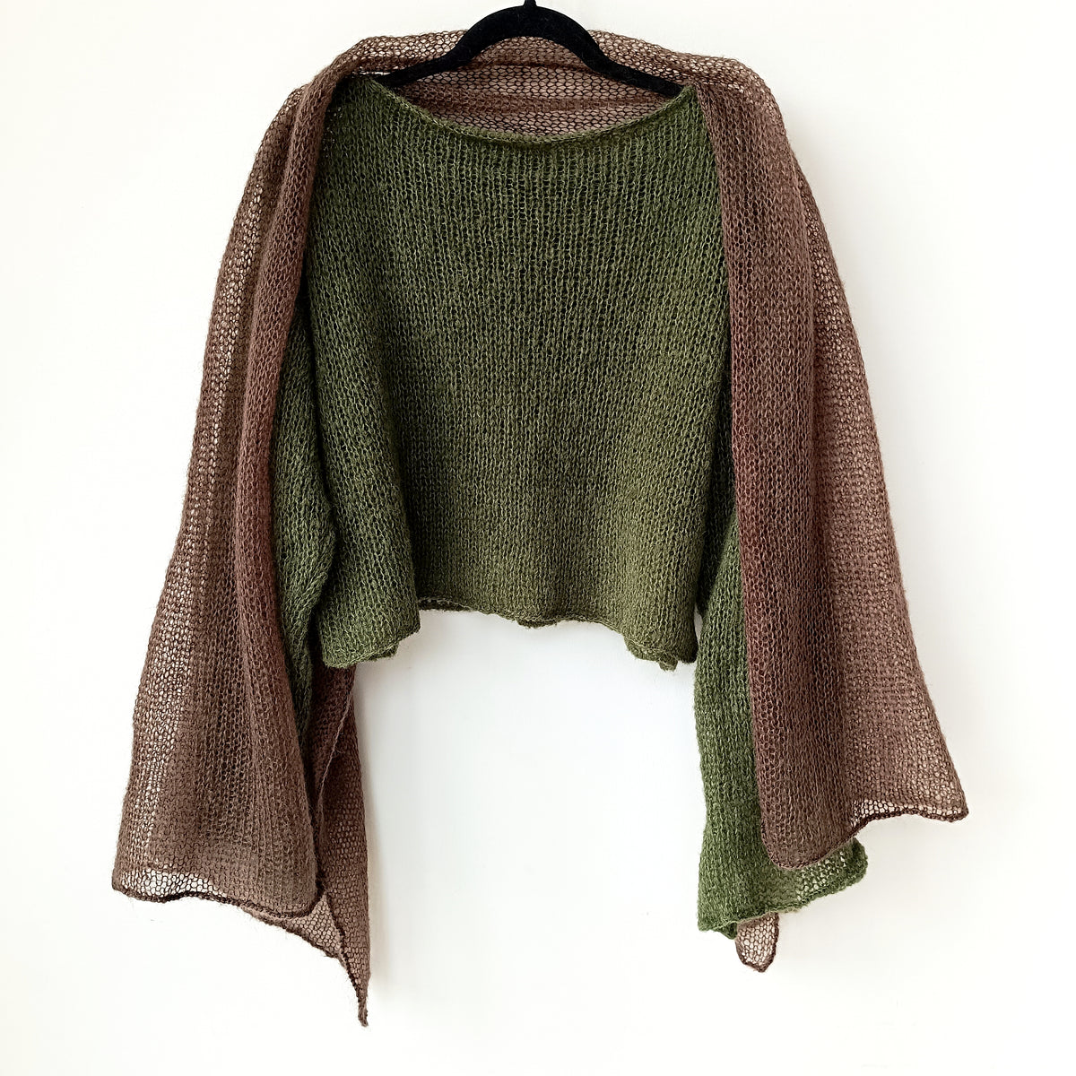 Dark Brown Mohair Silk Shawl: Lightweight Elegant Wrap