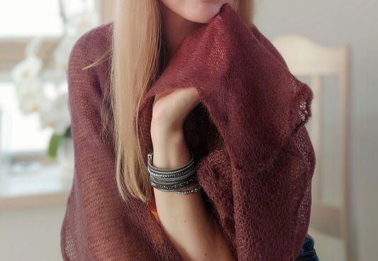 Handmade Mohair Scarf: Lightweight, Non-Itchy, Warm, Elegant