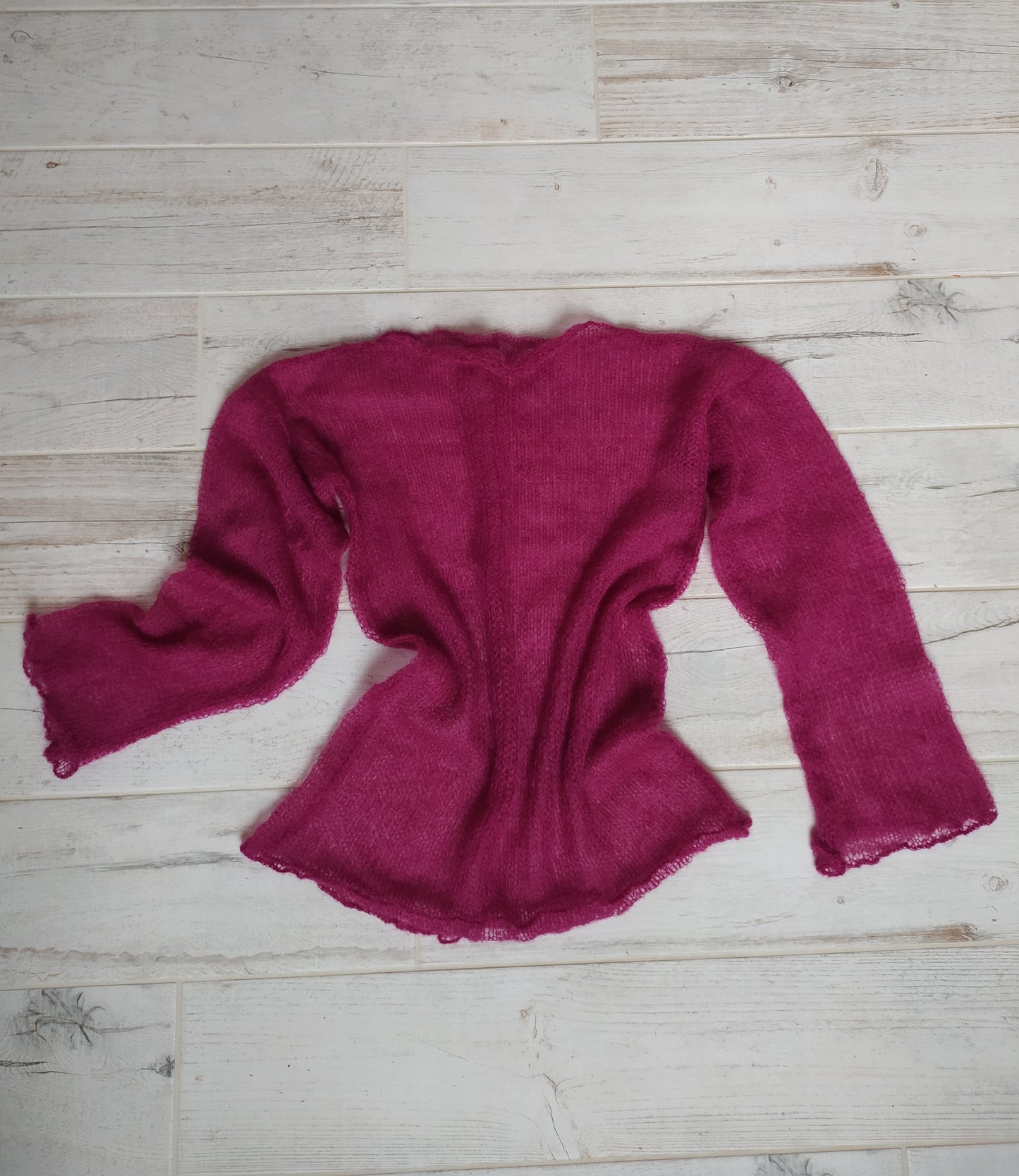 Transparent Lightweight Soft NON-ITCHY Fuchsia Sweater Loose and Comfortable XS-S-M