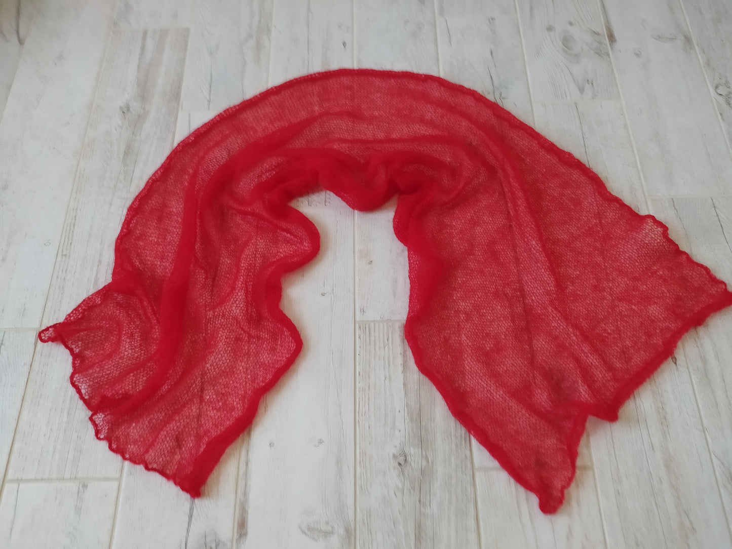 Red Mohair Shawl/Wrap