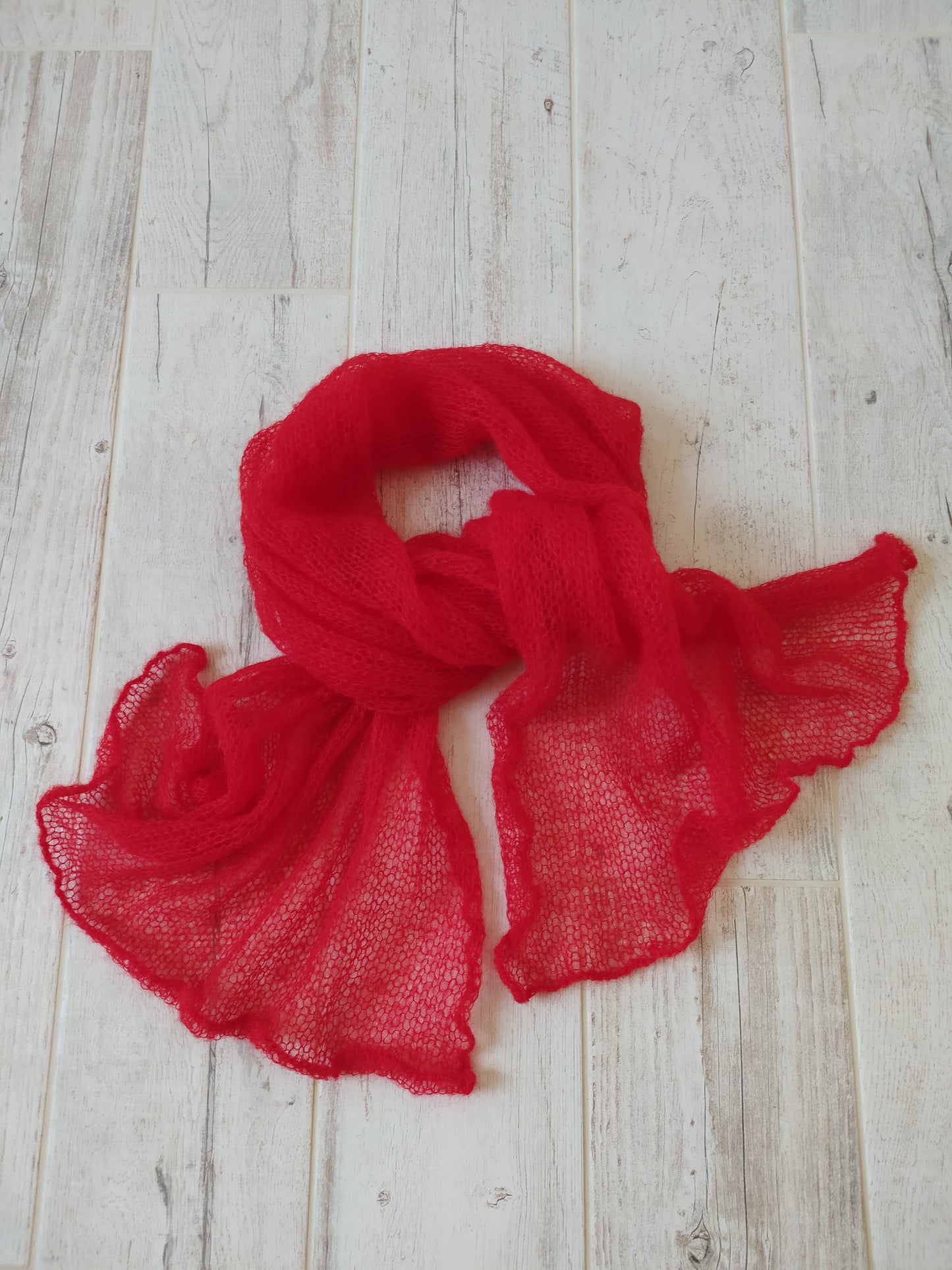 Red Mohair Shawl/Wrap