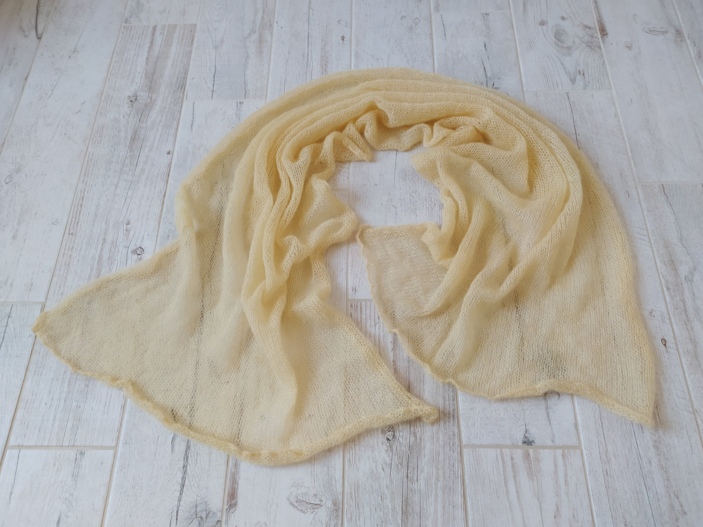 Mohair and SILK Light Peach Color Lightweight Transparent NON-ITCHY Shawl Wrap