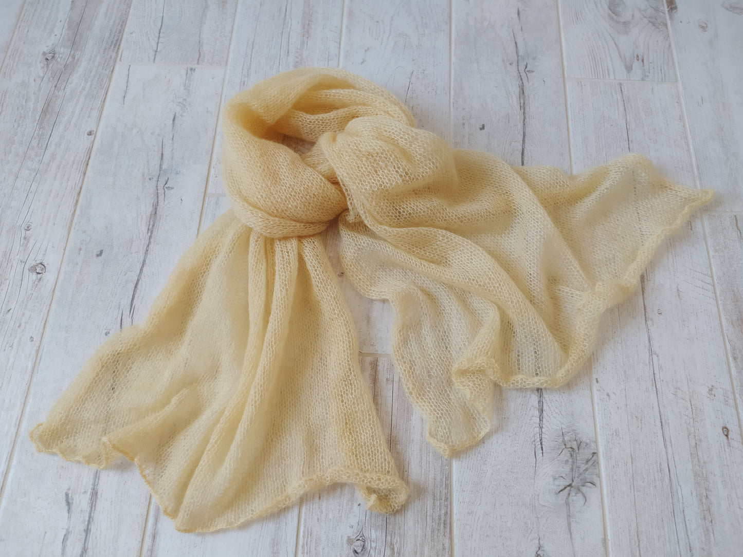 Mohair and SILK Light Peach Color Lightweight Transparent NON-ITCHY Shawl Wrap