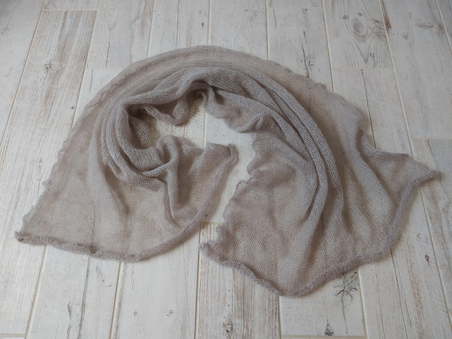 Light Beige Mohair&Silk Shawl/Wrap