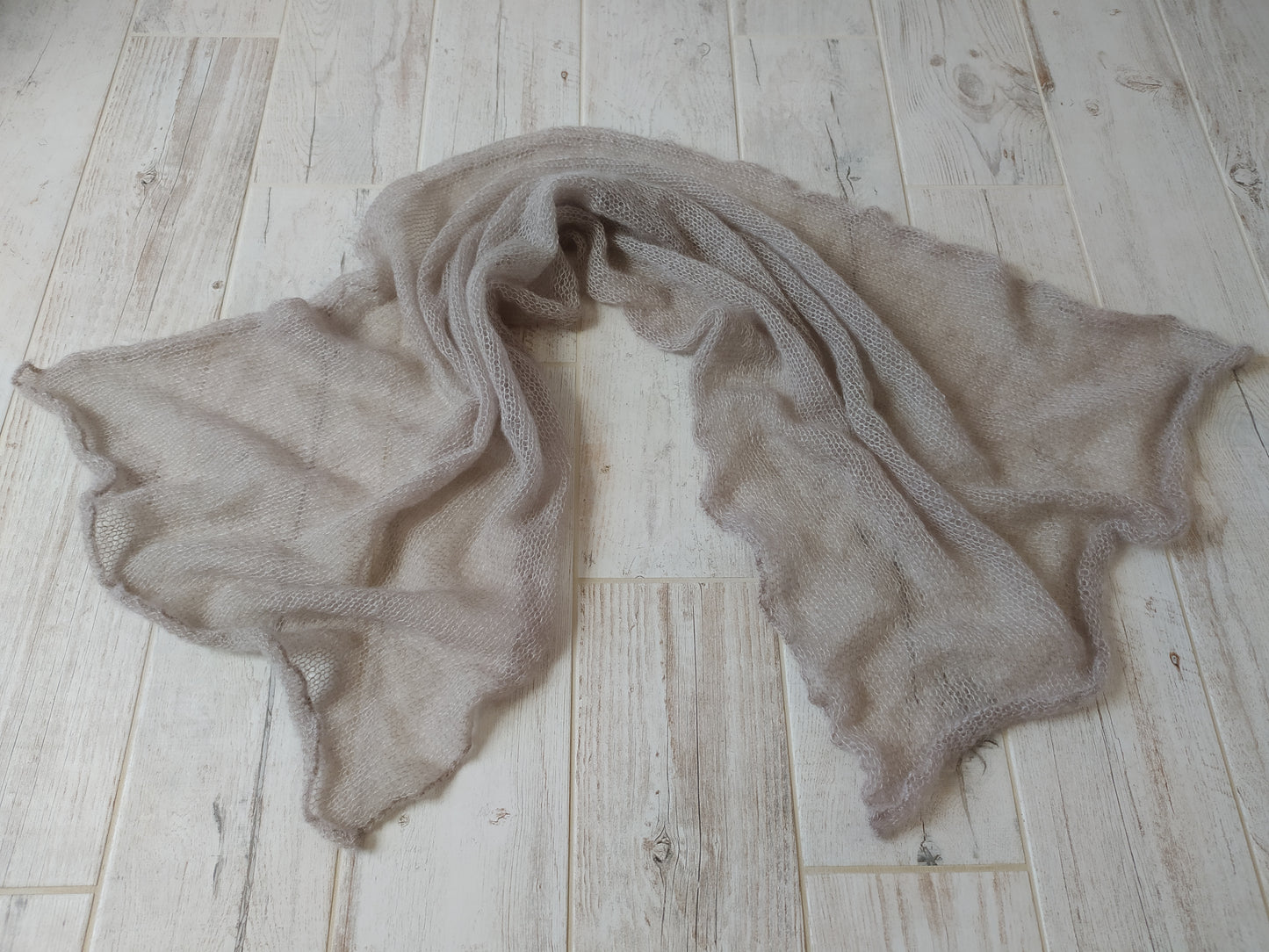 Light Beige Mohair&Silk Shawl/Wrap