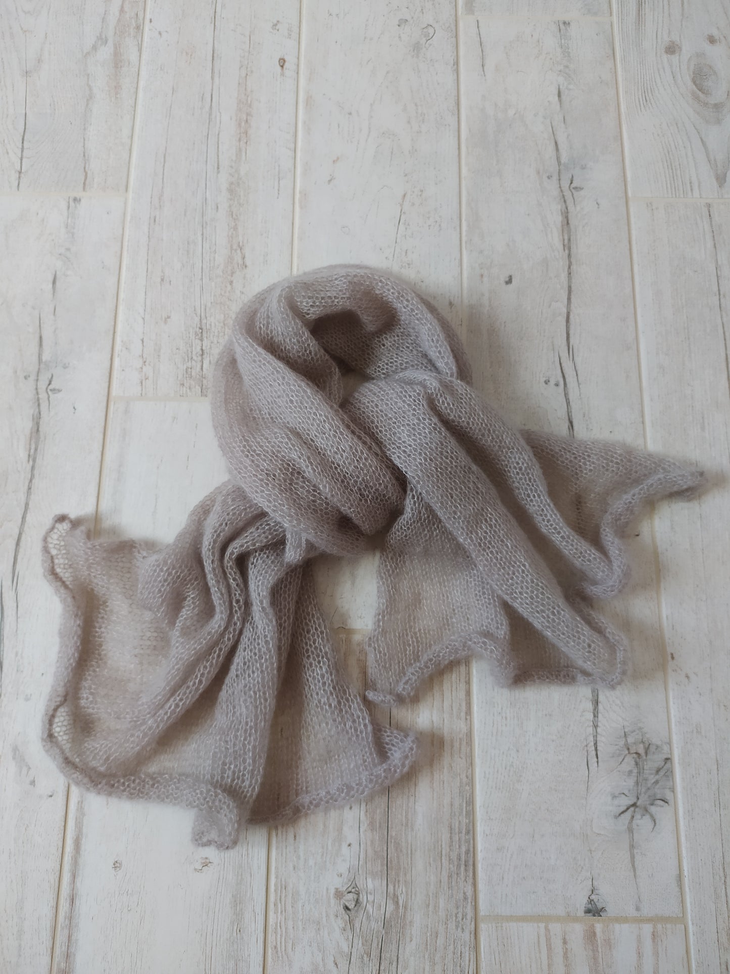 Light Beige Mohair&Silk Shawl/Wrap