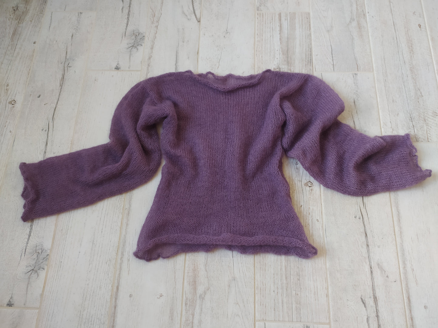 Mohair&Silk Short Waisted Sweater Lightweight For All Seasons Soft Non-itchy Warm For all Occasions Soft Purple
