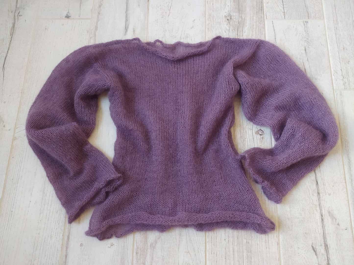 Mohair&Silk Short Waisted Sweater Lightweight For All Seasons Soft Non-itchy Warm For all Occasions Soft Purple