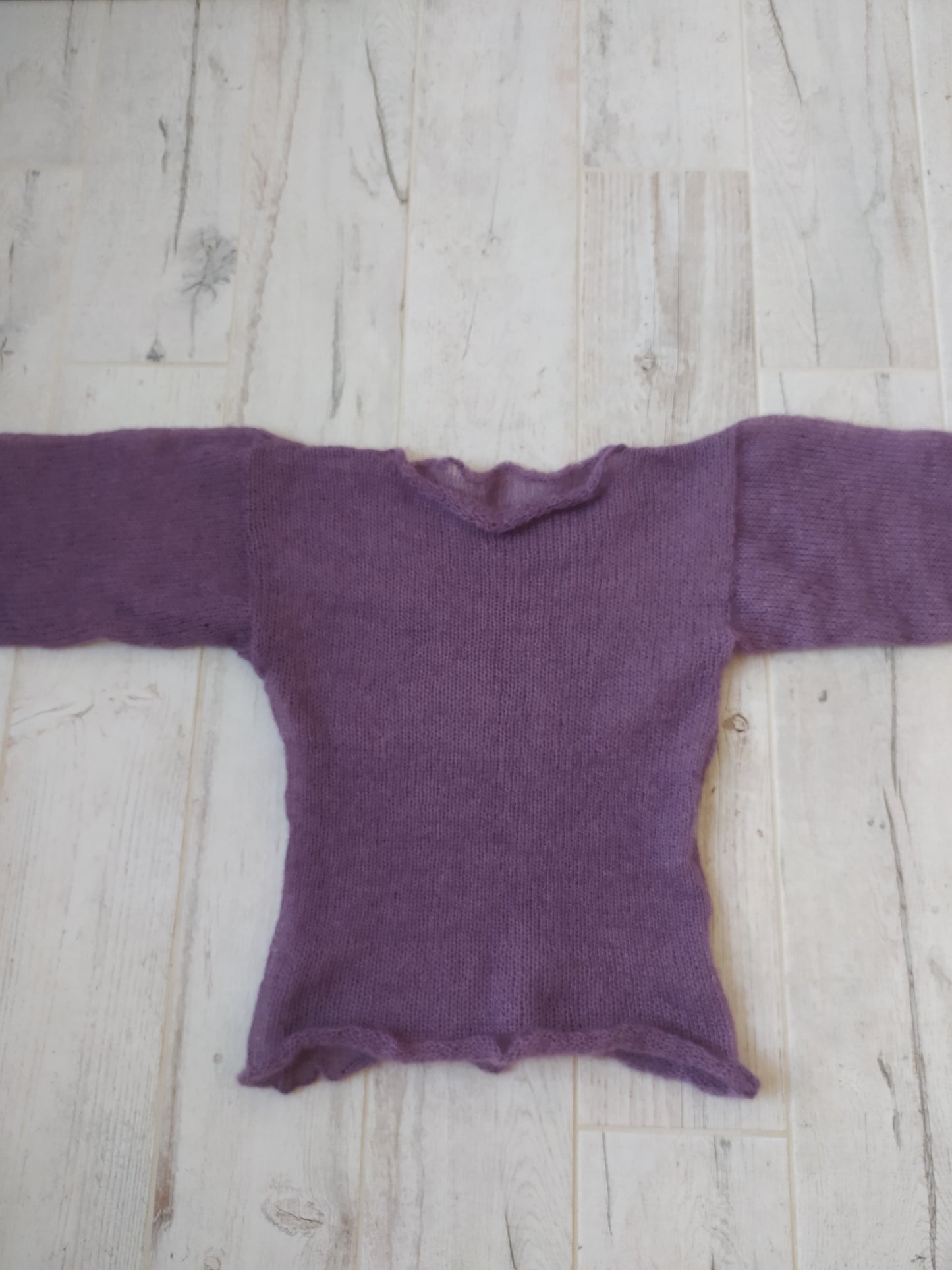 Mohair&Silk Short Waisted Sweater Lightweight For All Seasons Soft Non-itchy Warm For all Occasions Soft Purple