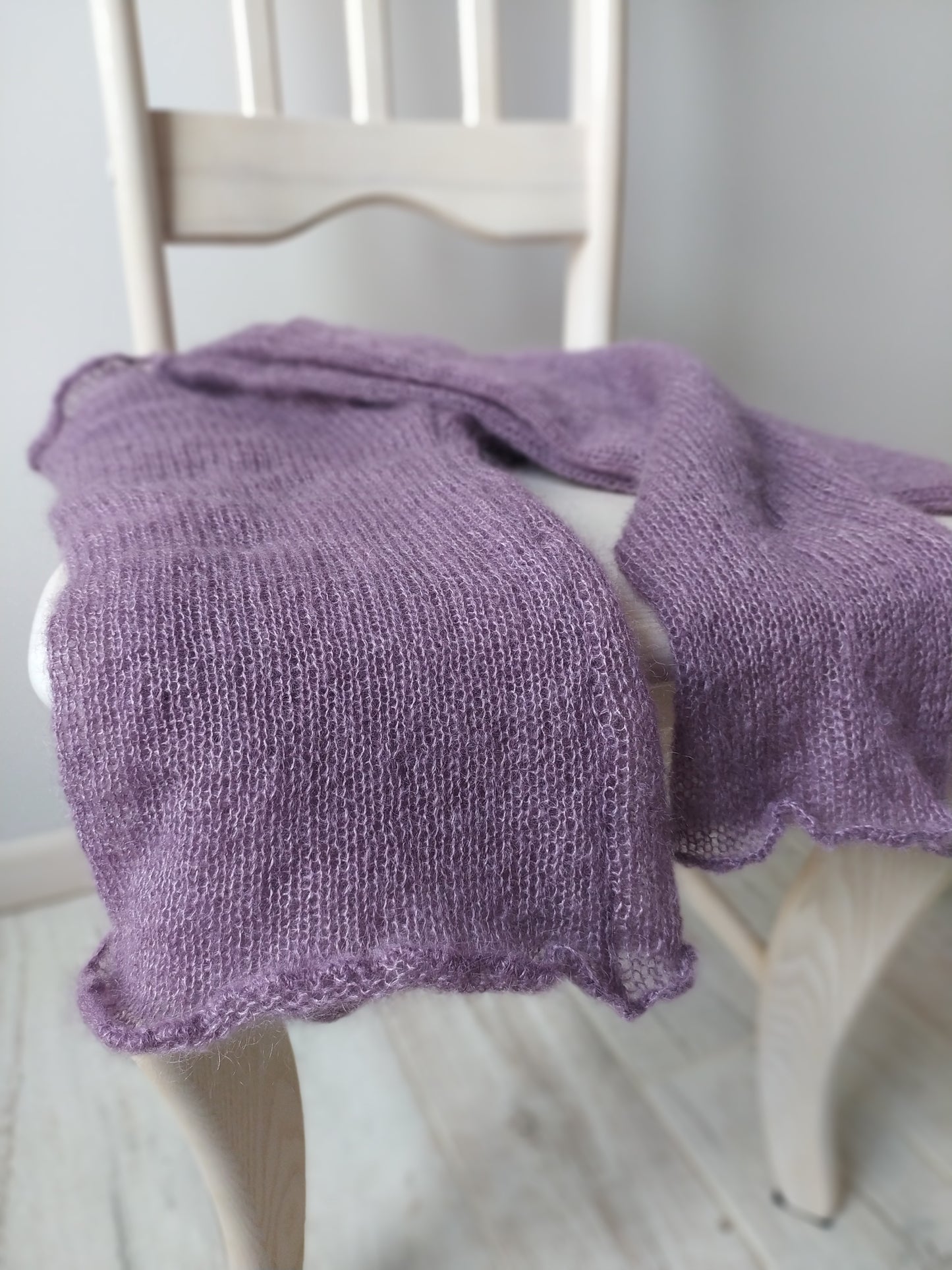 Mohair&Silk Short Waisted Sweater Lightweight For All Seasons Soft Non-itchy Warm For all Occasions Soft Purple