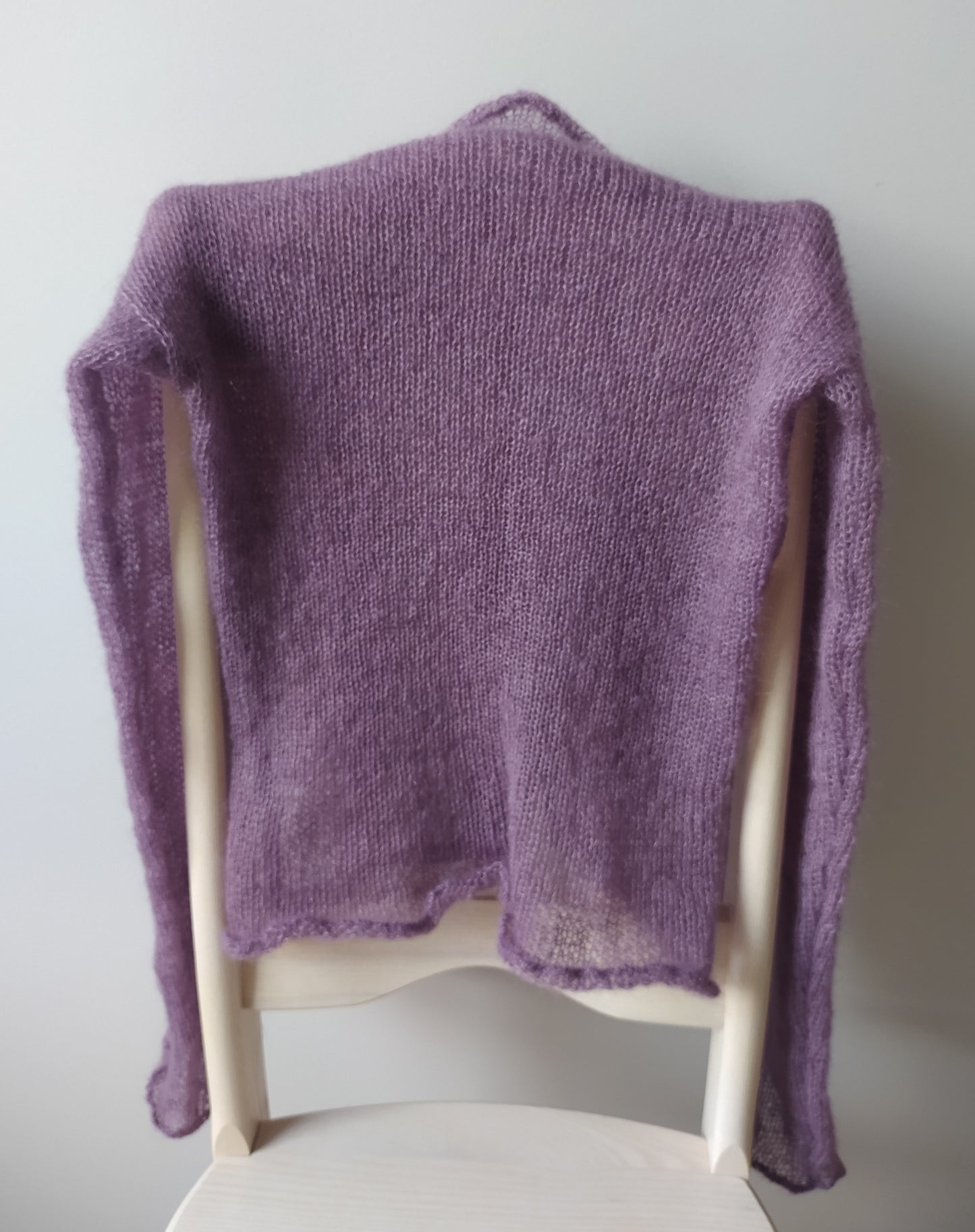 Mohair&Silk Short Waisted Sweater Lightweight For All Seasons Soft Non-itchy Warm For all Occasions Soft Purple