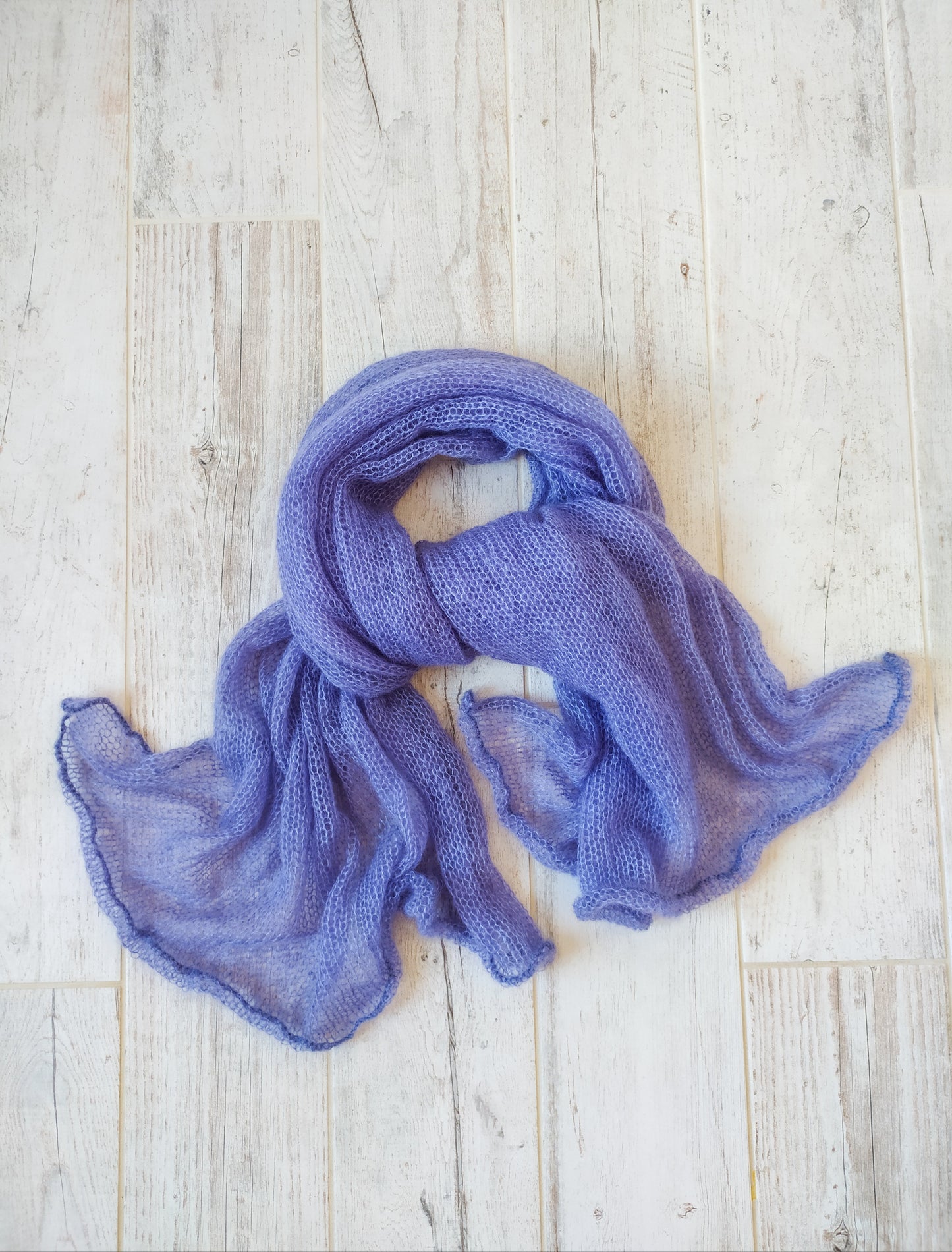 Large Shawl Soft Wrap Lavender Purple Mohair and Silk High Quality Yarn