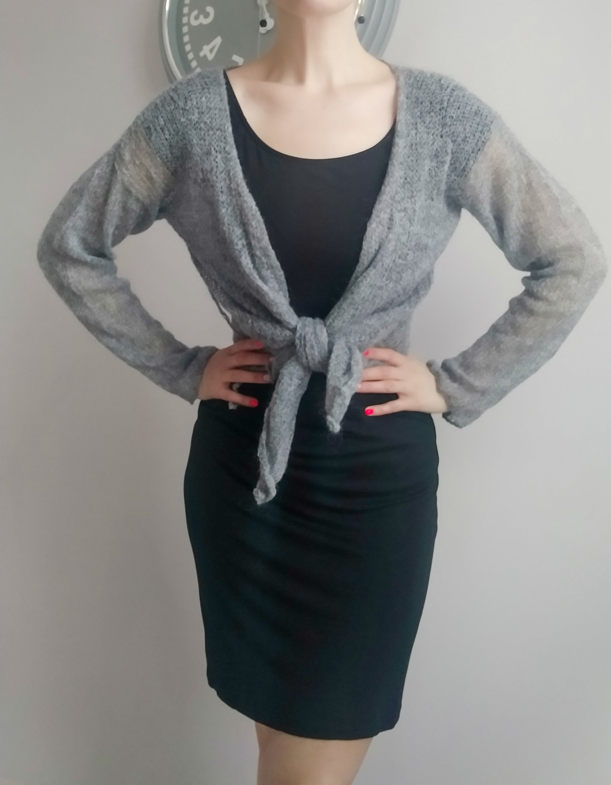 Exceptionally Soft Mohair Cardigan Non Itchy Warm and Lightweight Gray Unique Design