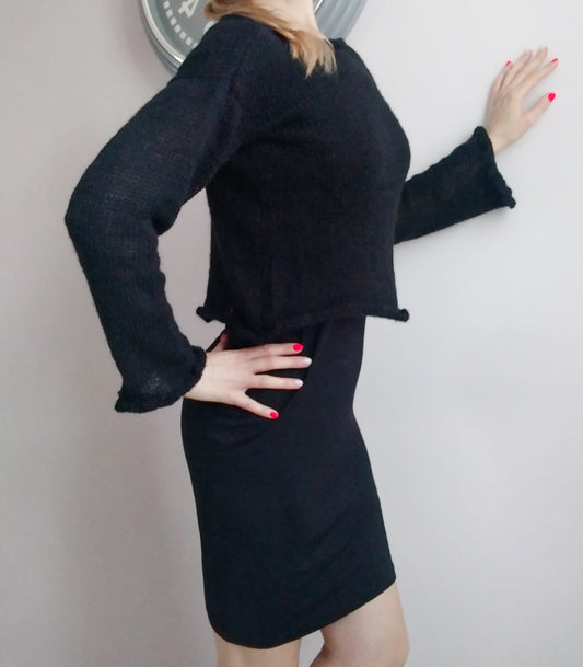 Exceptionally soft sweater, acrylic mohair and wool, warm and comfortable pullover,  non-itchy sweater, handmade black sweater