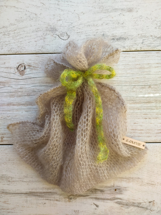 Handmade Mohair Knitted Gift Bag: Lightweight Sheer Fabric