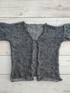 Transparent Lightweight Soft Gray NON-ITCHY Mohair Cardigan Hook