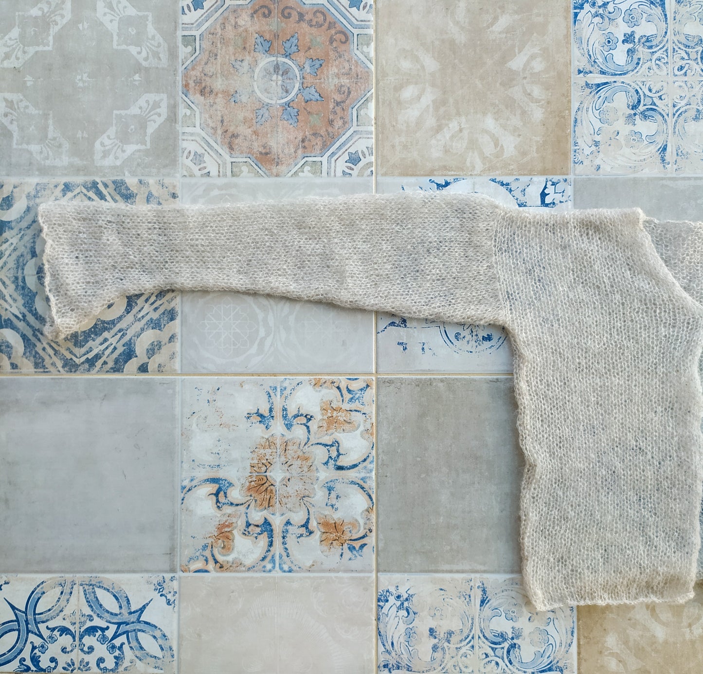 Transparent Lightweight Soft Light Beige Non-itchy Mohair Cardigan Hook and eye closure XXS-XS-S