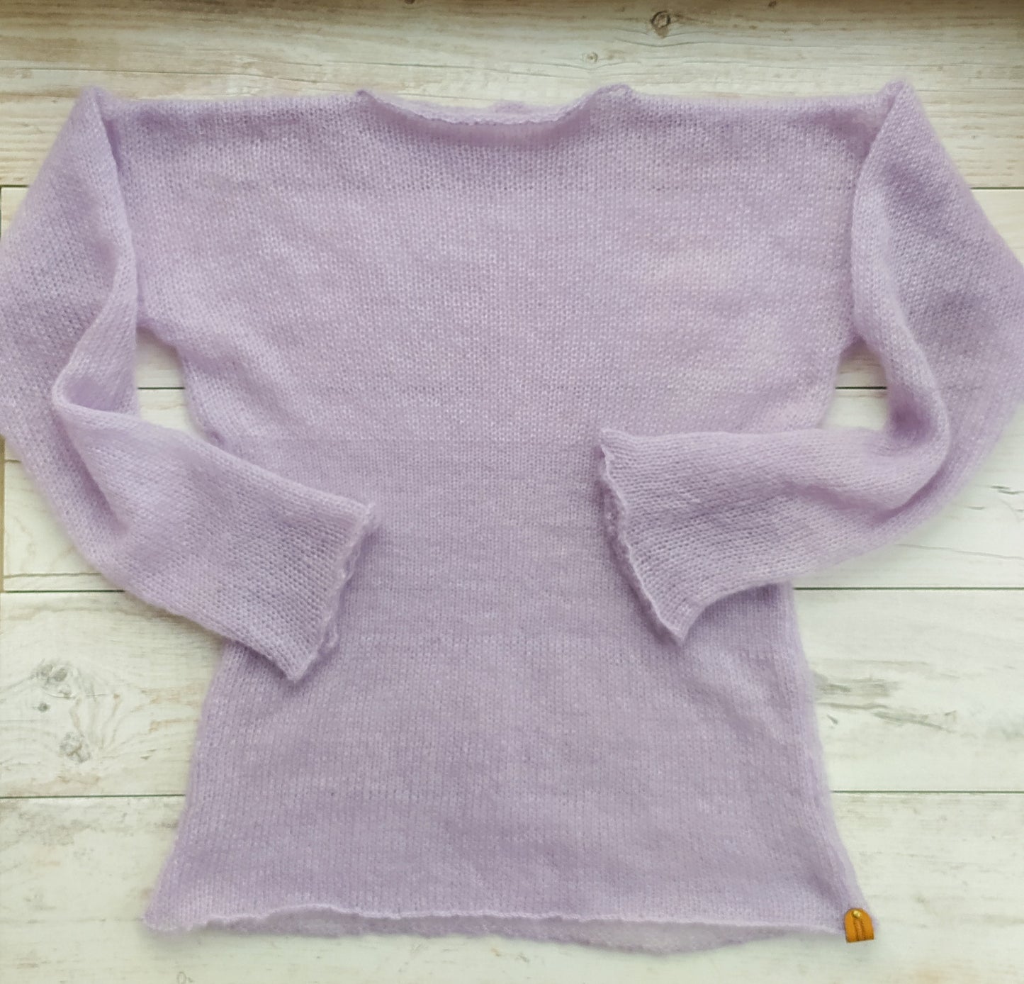 Size M-L-XL Lavender Waisted Mohair&Silk Sweater Long Sleeves Lightweight For All Seasons Soft Non-itchy Warm