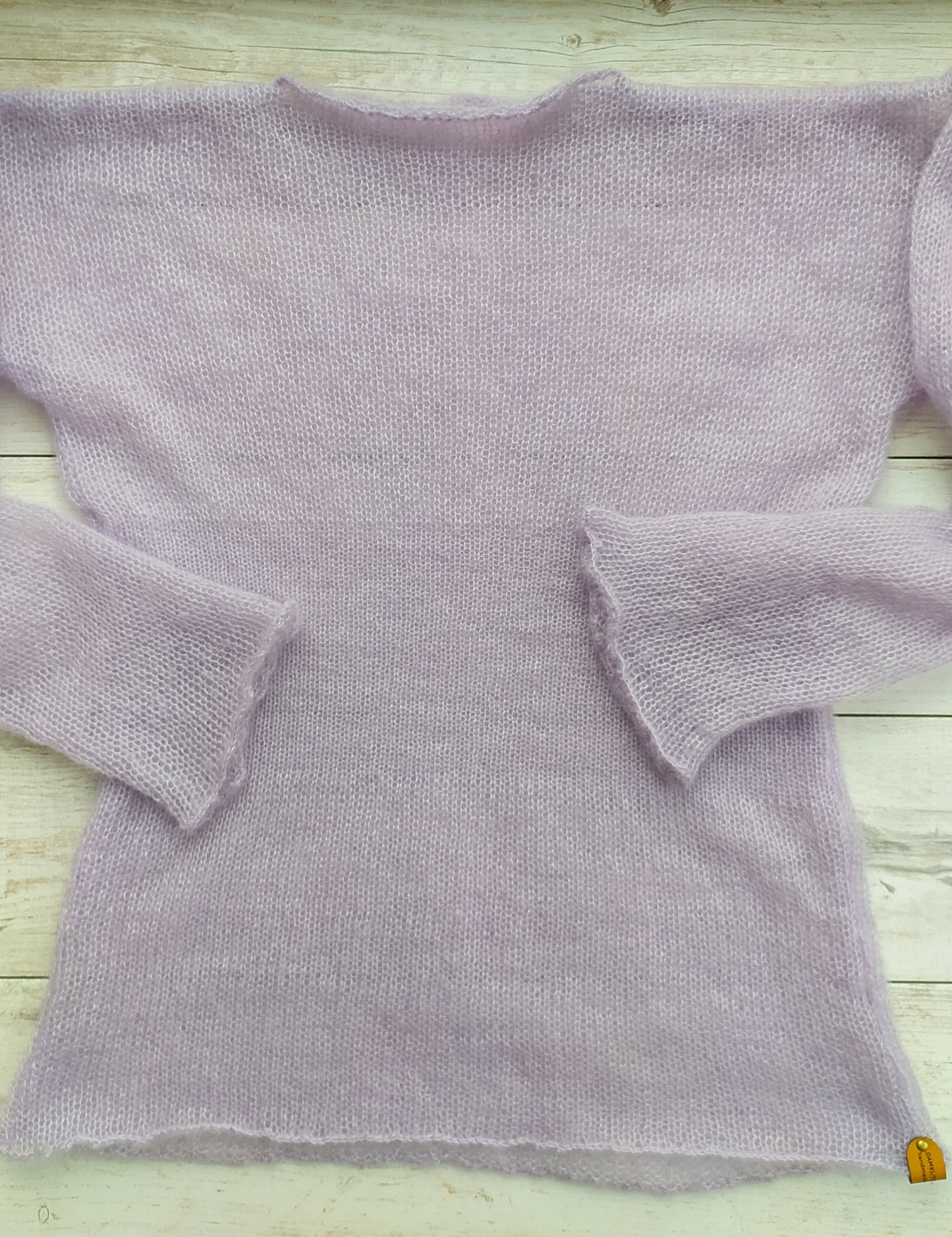 Size M-L-XL Lavender Waisted Mohair&Silk Sweater Long Sleeves Lightweight For All Seasons Soft Non-itchy Warm
