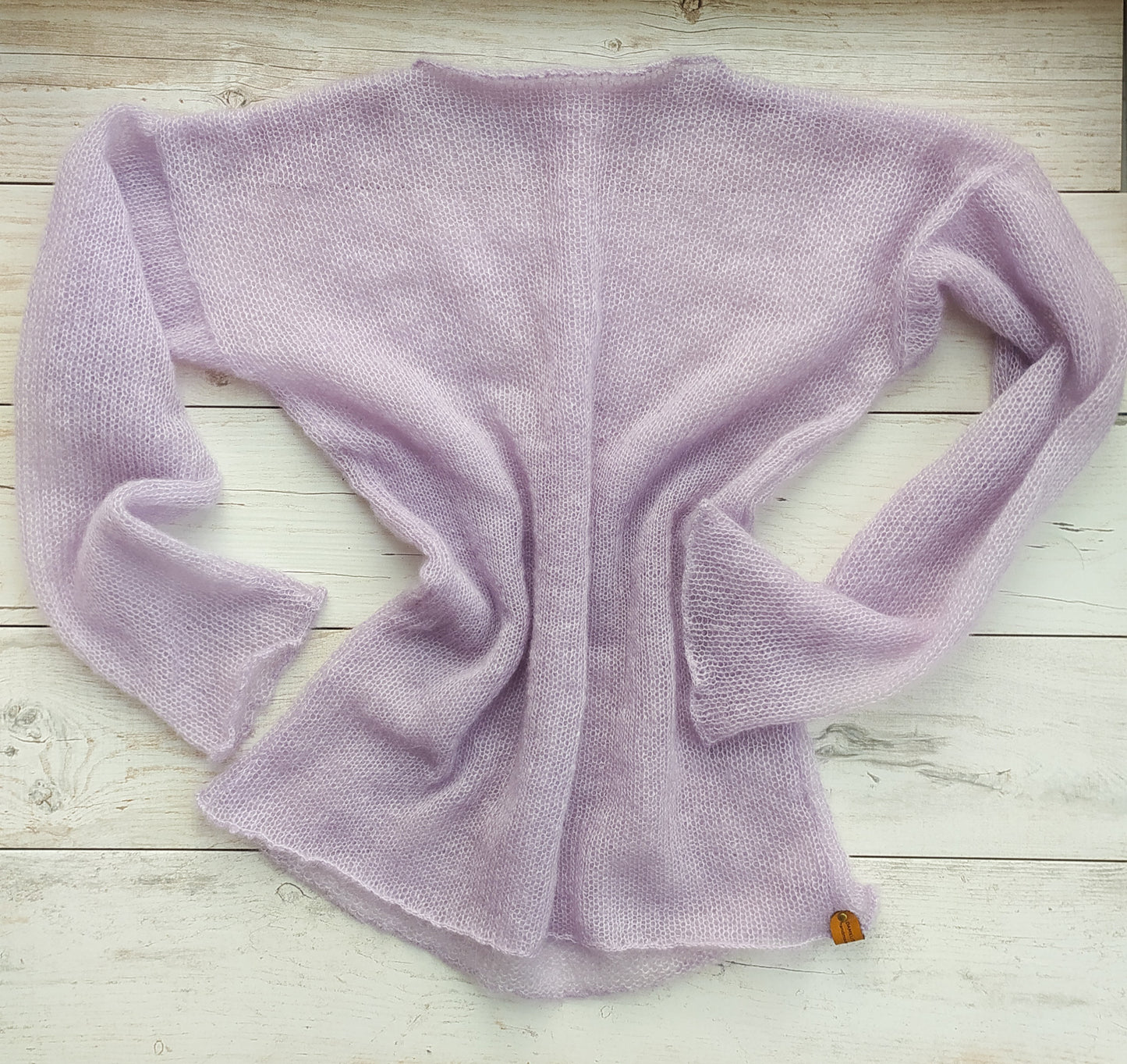 Size M-L-XL Lavender Waisted Mohair&Silk Sweater Long Sleeves Lightweight For All Seasons Soft Non-itchy Warm