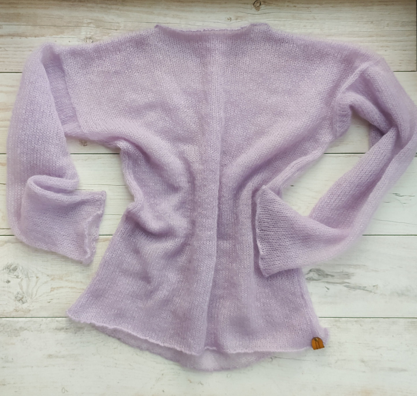 Size M-L-XL Lavender Waisted Mohair&Silk Sweater Long Sleeves Lightweight For All Seasons Soft Non-itchy Warm