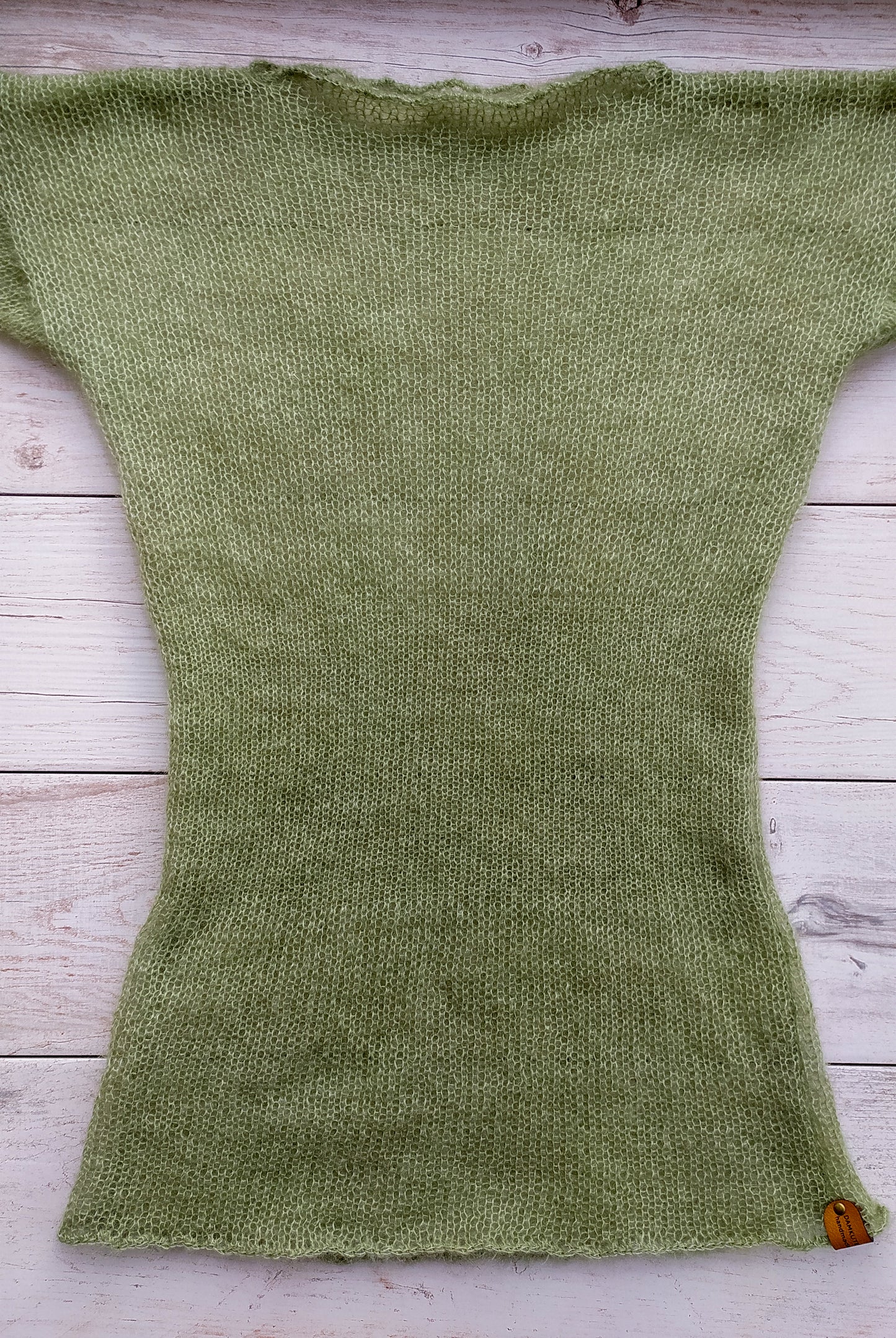 Waisted Mohair&Silk Apple Green Sweater Long Sleeves Lightweight For All Seasons Soft Non-itchy Warm