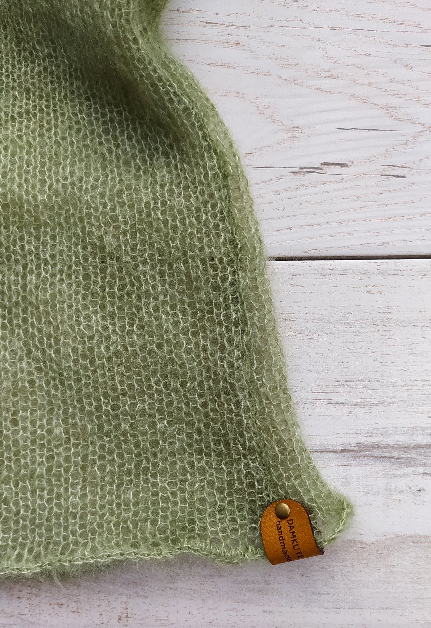 Waisted Mohair&Silk Apple Green Sweater Long Sleeves Lightweight For All Seasons Soft Non-itchy Warm