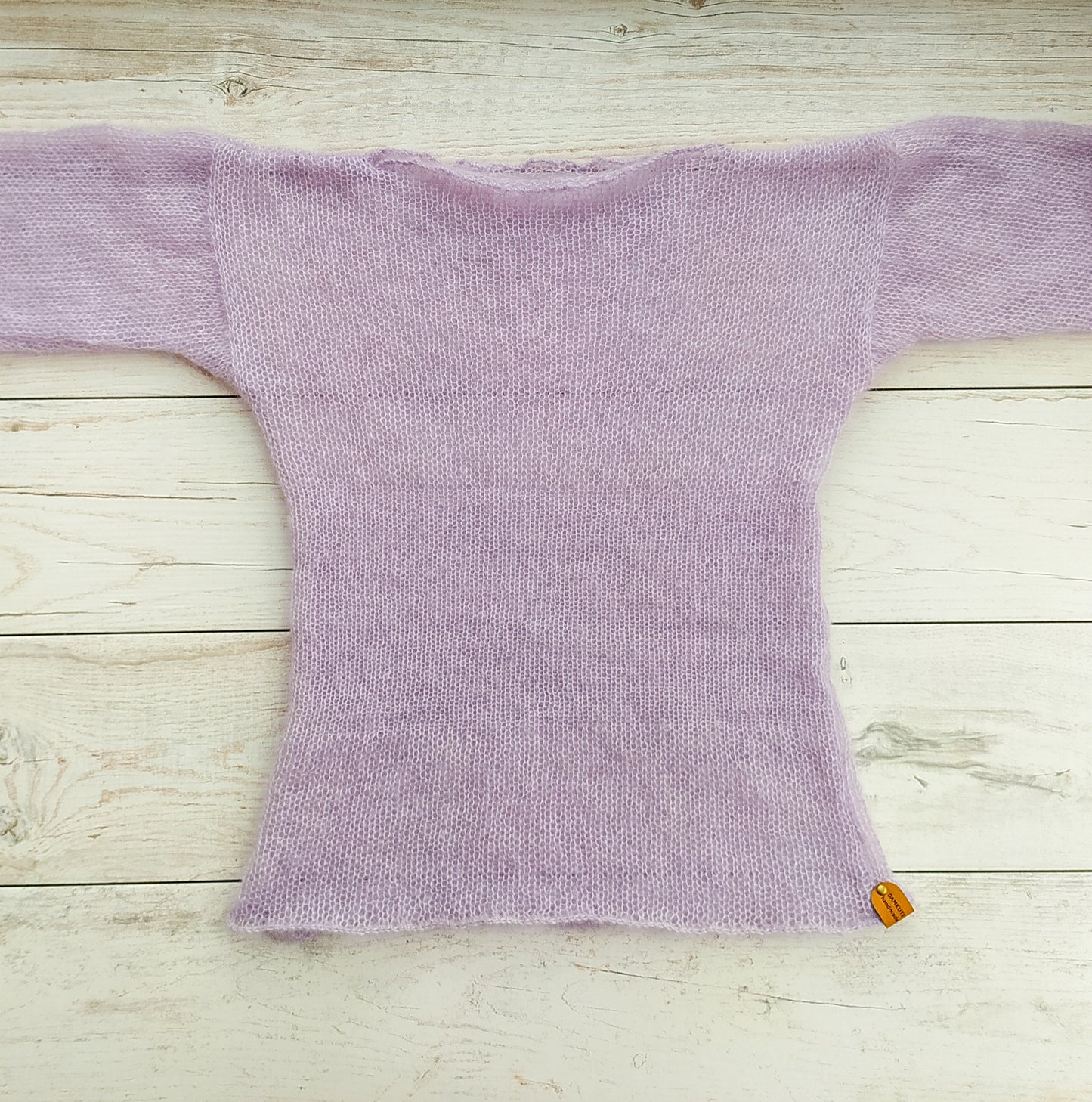 Made to Order Light Lavender Mohair Silk Sweater: Bell Sleeves, XXS-XS-S-M