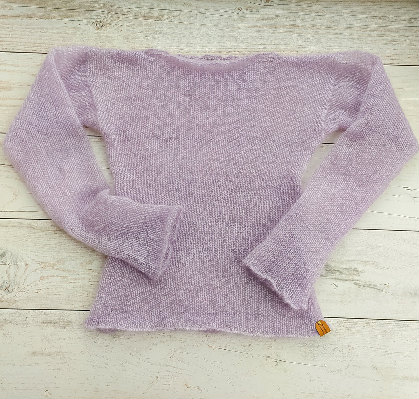 Made to Order Light Lavender Mohair Silk Sweater: Bell Sleeves, XXS-XS-S-M