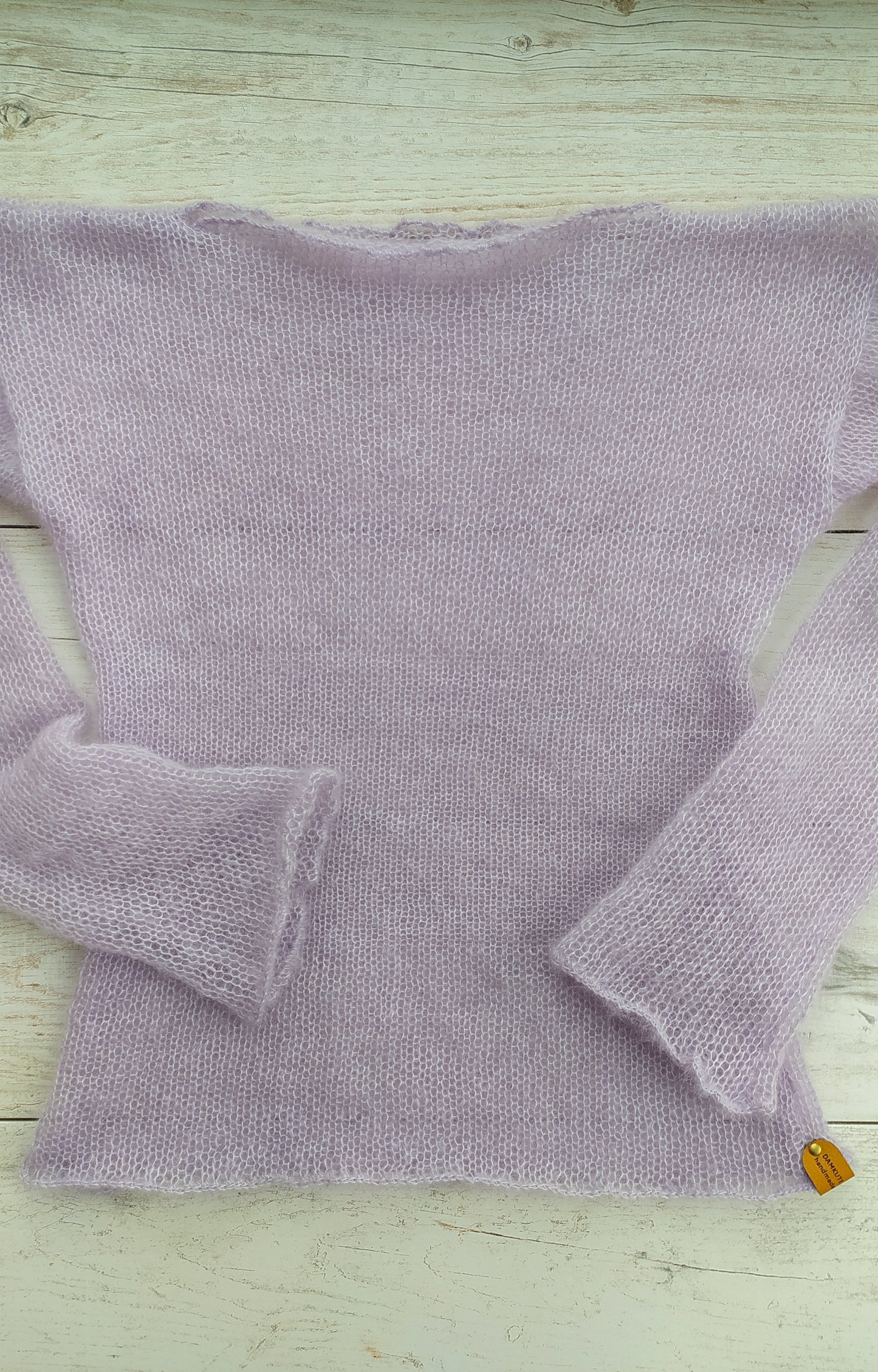 Made to Order Light Lavender Mohair Silk Sweater: Bell Sleeves, XXS-XS-S-M