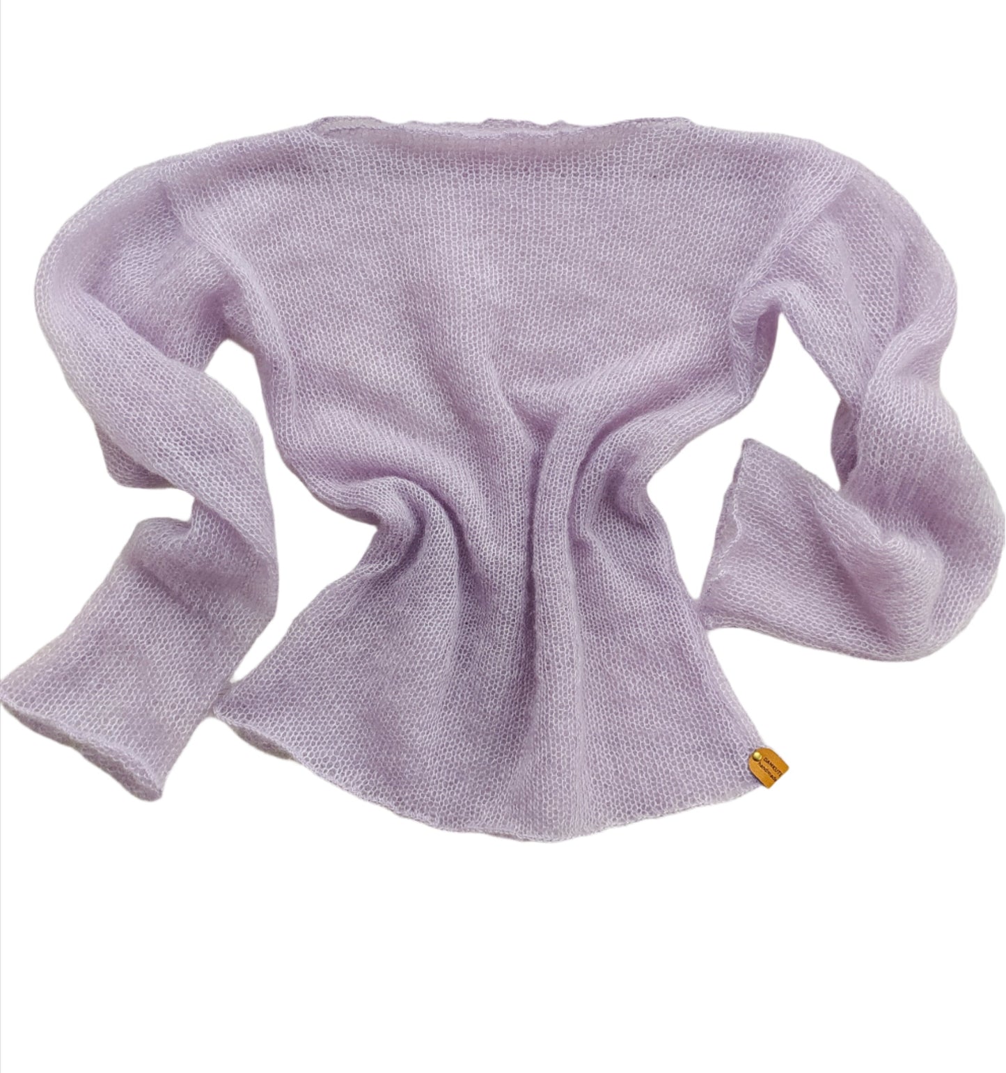 Made to Order Light Lavender Mohair Silk Sweater: Bell Sleeves, XXS-XS-S-M