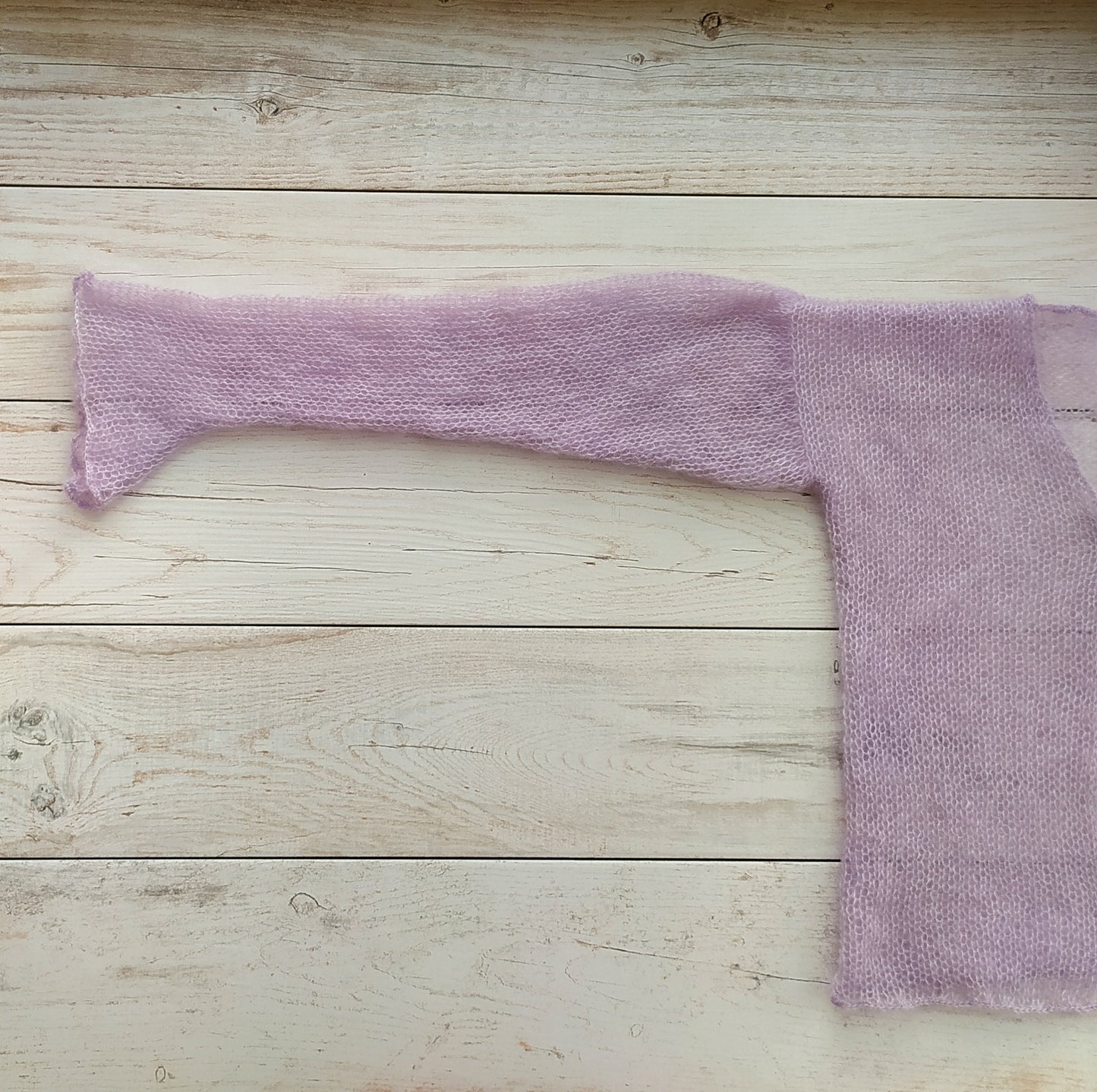 Transparent Lightweight Soft Lavender NON-ITCHY Mohair&Silk Cardigan easy Hook and eye closure S-M size