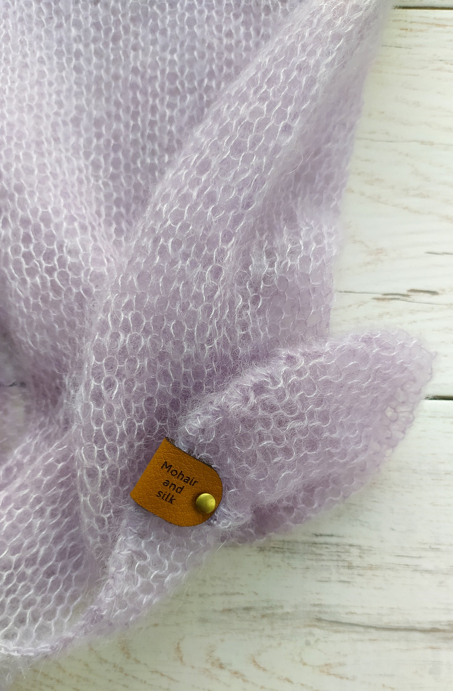 Transparent Lightweight Soft Lavender NON-ITCHY Mohair&Silk Cardigan easy Hook and eye closure S-M size