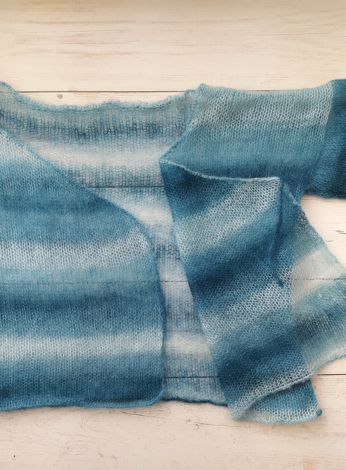 Exceptionally Lightweight And Soft Tie Side Mohair Cardigan Petrol Blue