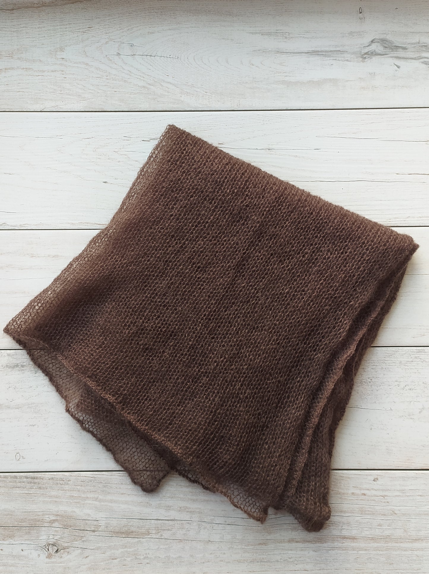 Dark Brown Mohair&Silk Shawl Light-weight Transparent Summer Elegant Wrap Warm Soft Winter Scarf