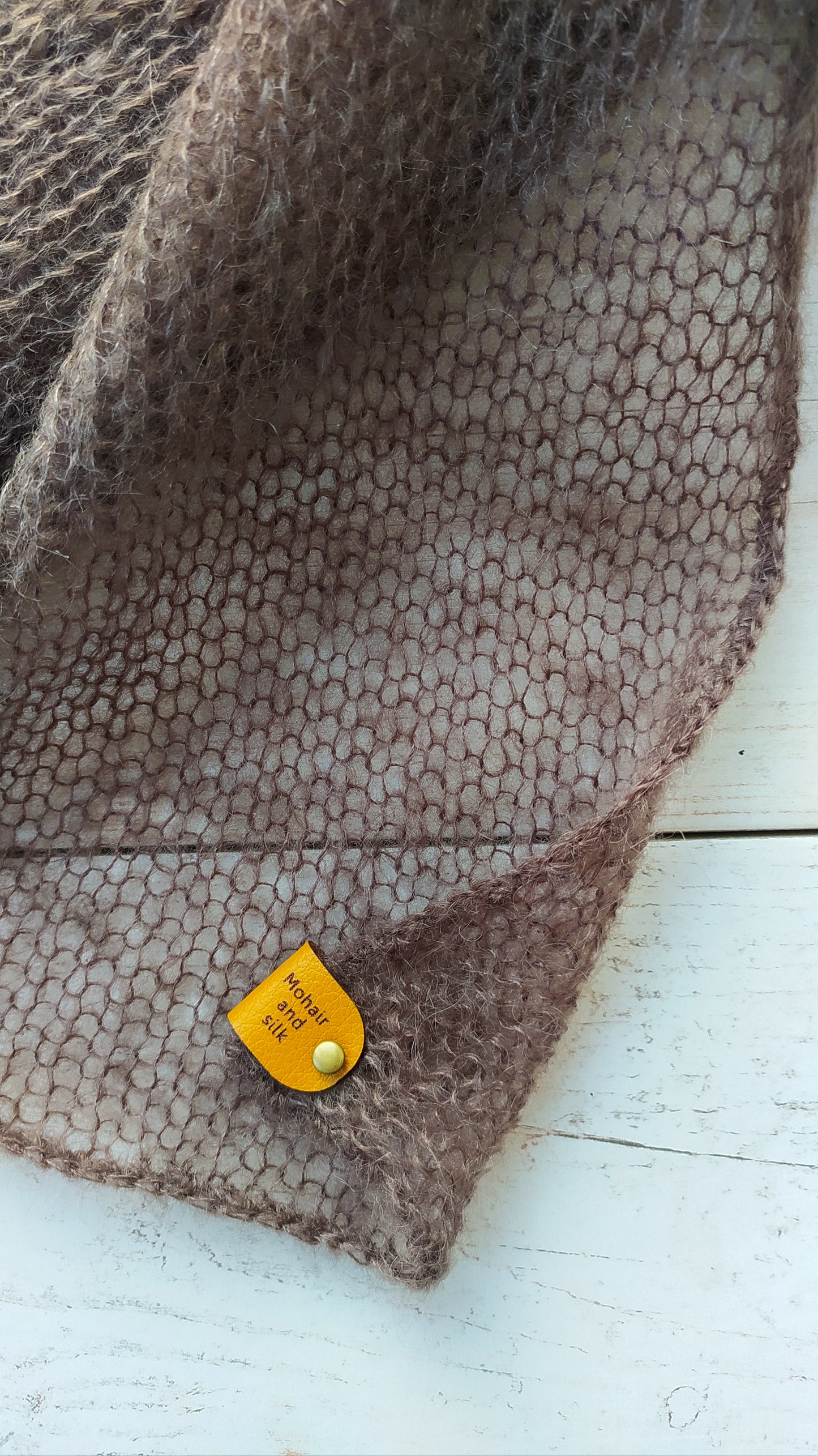 Dark Brown Mohair&Silk Shawl Light-weight Transparent Summer Elegant Wrap Warm Soft Winter Scarf