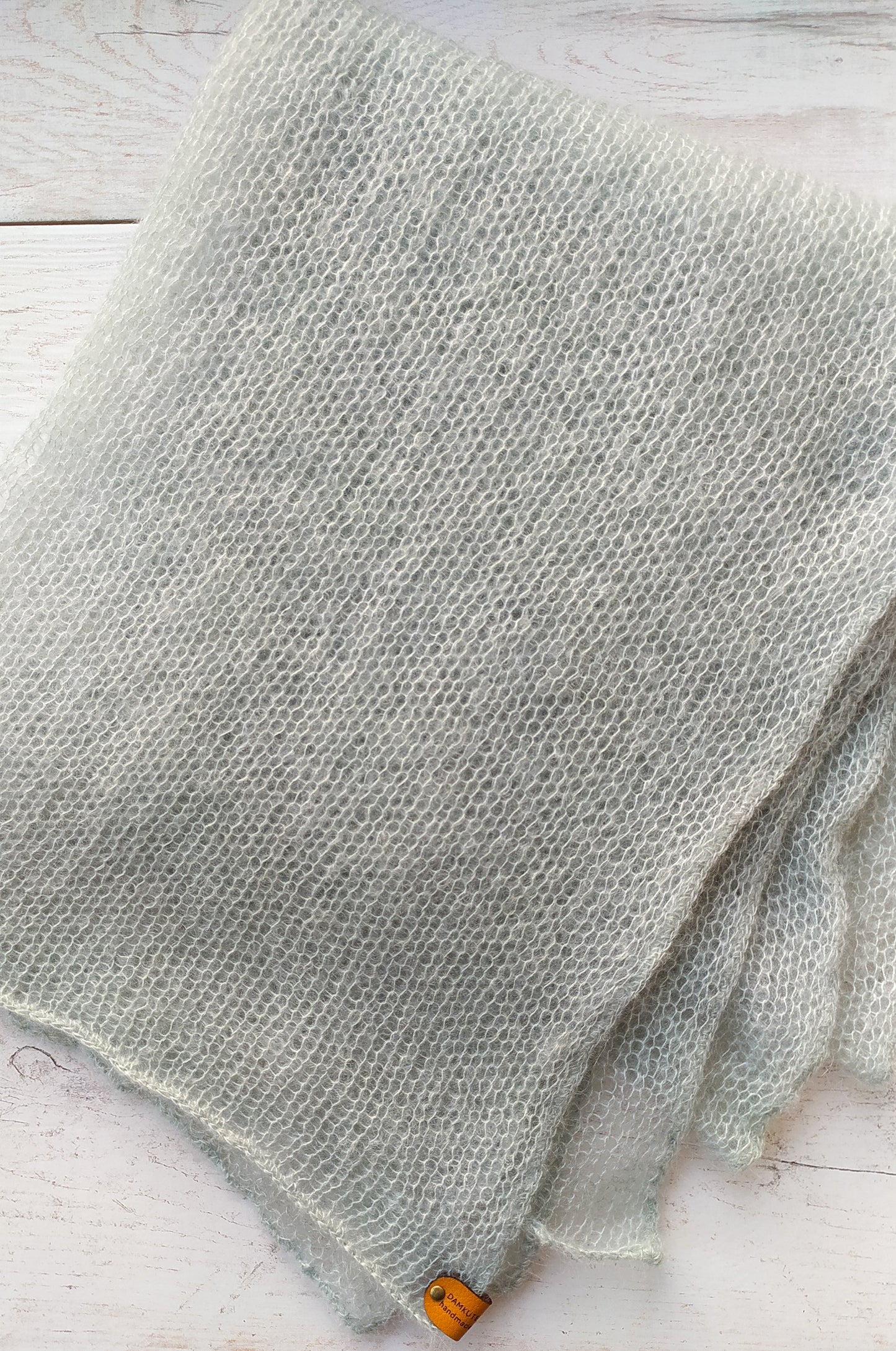 Light Mint Green Mohair&Silk Shawl Light-weight Transparent Summer Elegant Wrap Warm Soft Winter Scarf