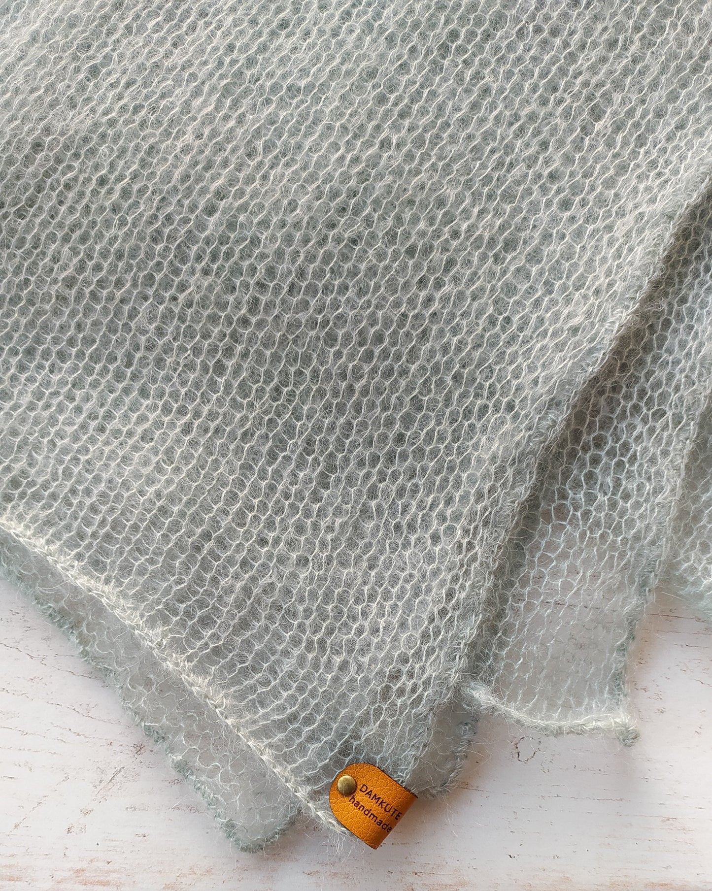 Light Mint Green Mohair&Silk Shawl Light-weight Transparent Summer Elegant Wrap Warm Soft Winter Scarf