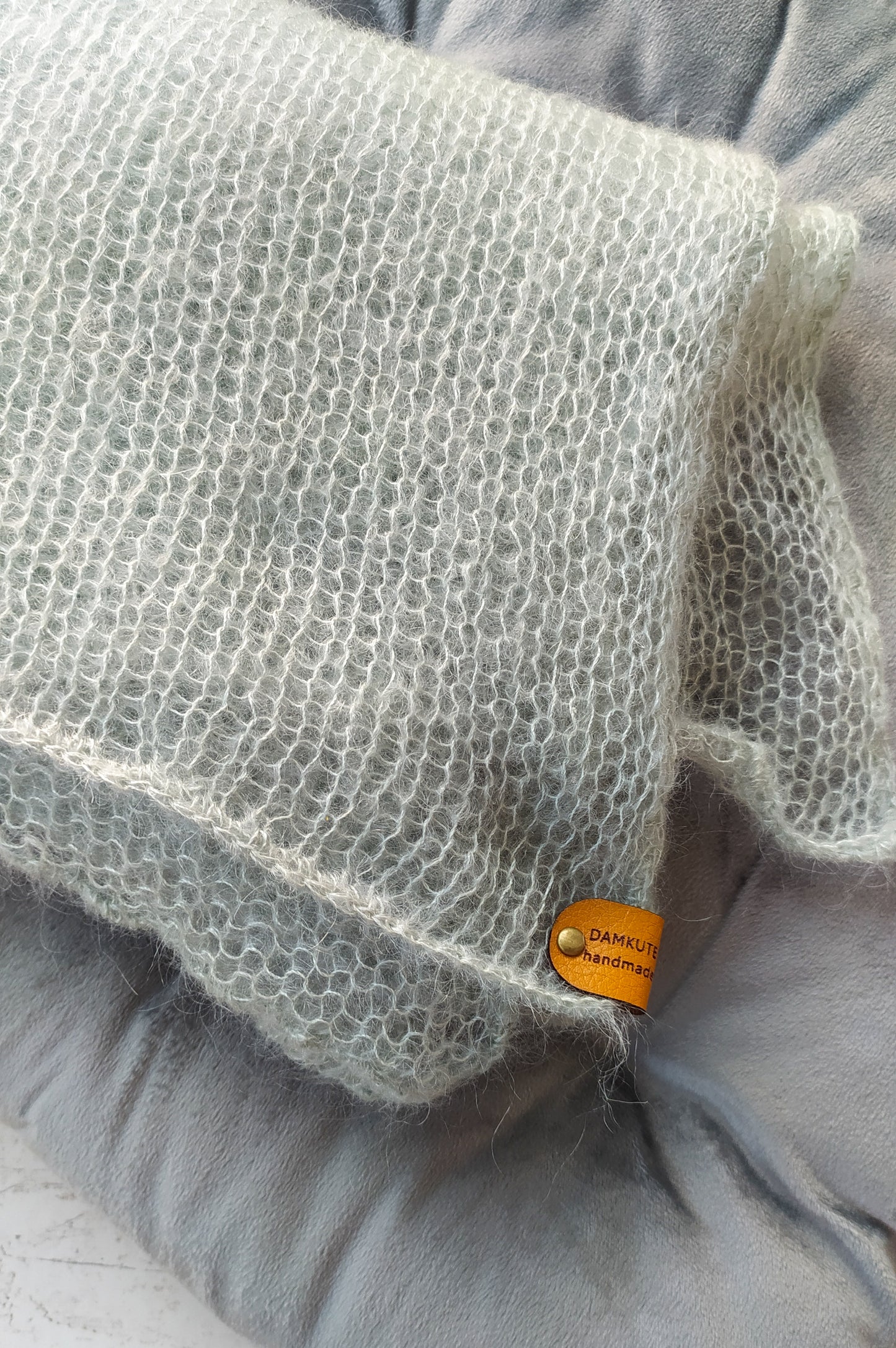 Light Mint Green Mohair&Silk Shawl Light-weight Transparent Summer Elegant Wrap Warm Soft Winter Scarf