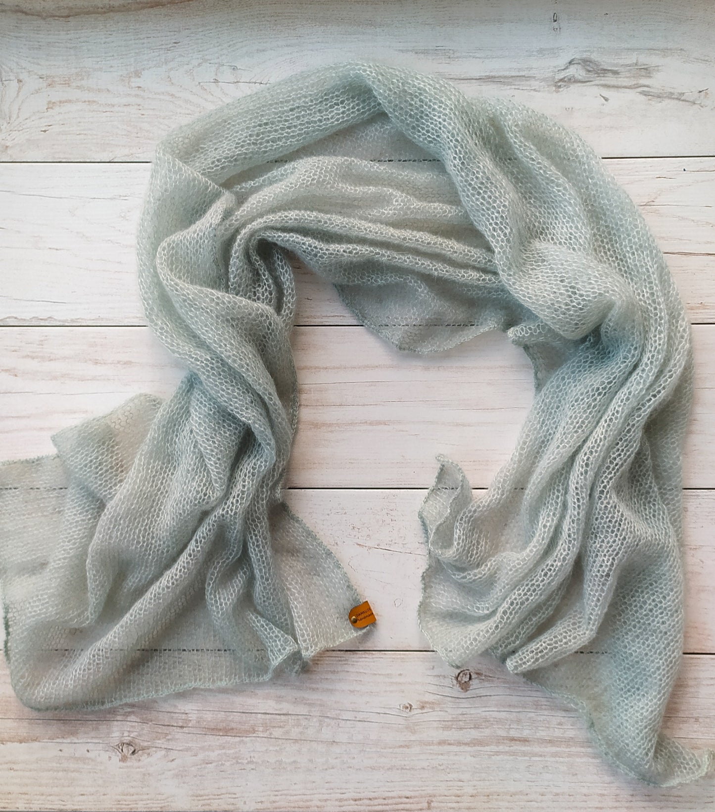 Light Mint Green Mohair&Silk Shawl Light-weight Transparent Summer Elegant Wrap Warm Soft Winter Scarf