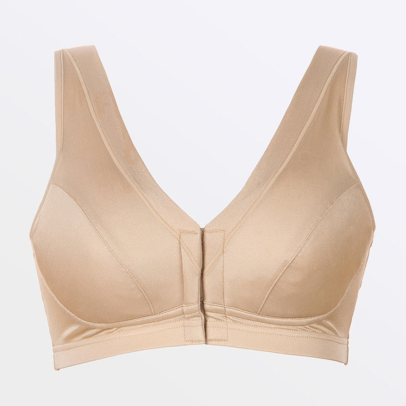 100% silk Front closure Bras Unlined Seamless Full cup – Damkute